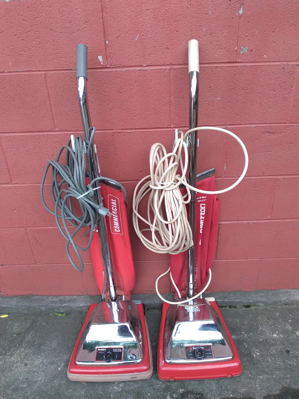 Red Upright Vacuum Cleaner - Classic Home Model